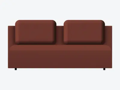 Seat - Sofa - Simplicity - Double - No Arm Low-poly 3D model