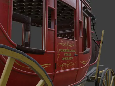 Antique Wood Wagons 3D model