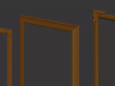 Golden picture frame 3D model