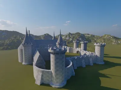 Medieval Castle 3D model 11