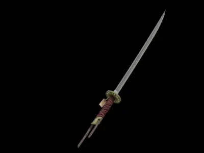 Katana samurai sword Low-poly 3D model get