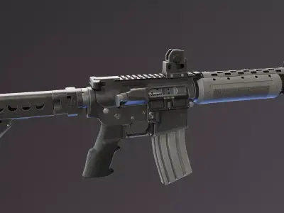 LR300 Assault Rifle Low-poly 3D model