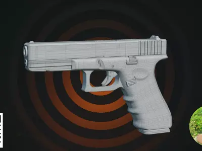 Modern Polymer Strike-Fired Tactical Pistol 3D model