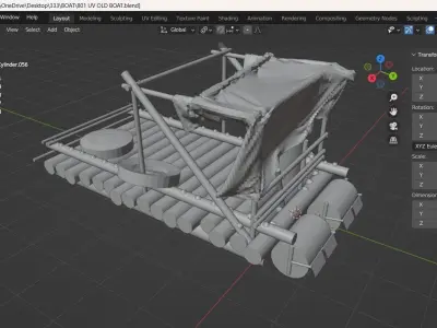 BOAT 1975 Low-poly 3D model