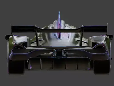 Black Stealth Formula Race Car 3D Model V01 Low-poly 3D model