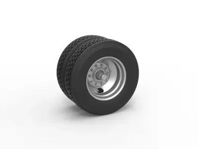 2 Hole double wheel of trailer Scale 1 to 25 3D print model