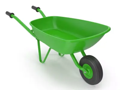 Wheelbarrow Low-poly 3D model 9