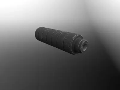 Rifle silencer  Low-poly 3D model