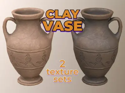 Ancient Ceramic Vase dusty antique pottery Low-poly 3D model
