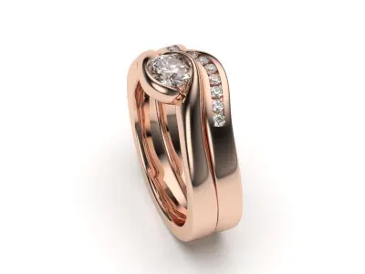 solitaire with ring sizes  9 part S15 3D print model