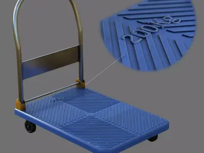Cart Platform Truck Low-poly 3D model