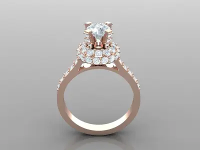 Diamond Wedding Women Ring 1WR298 3D print model