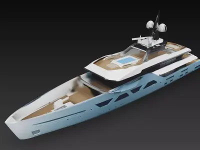 Modern Luxury Super Yacht Vessel 3D print model