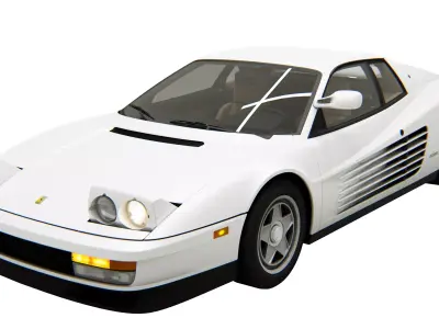 Ferrari 512 Testarossa 1986 Low-poly 3D model