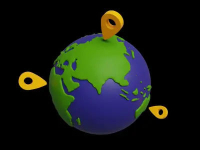 3D set of icons Travelling 3D model