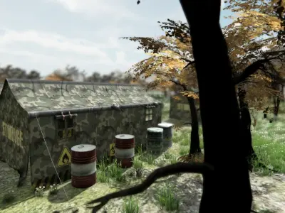  Army Storage Tent Low-poly 3D model