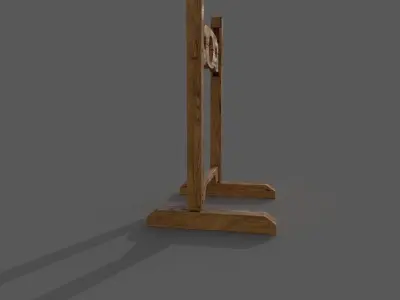 pillory wooden stand with hole in middle Low-poly 3D model