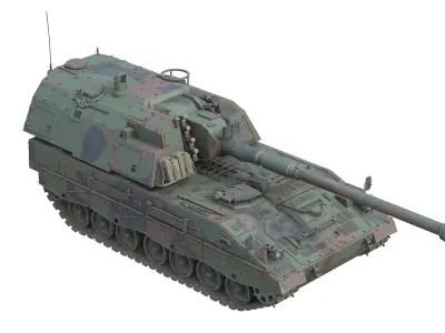 Panzerhaubitze 2000 Self Propelled Howitzer Low-poly 3D model