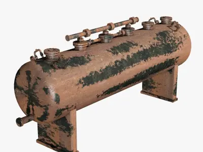 Metal Rusty Industrial Boiler 3D model