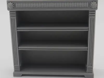 Book library Antique English Bookshelf Cabinet 3D print model