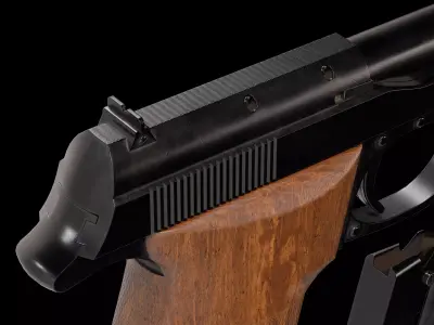 Walther Olympia Pistol 22 LR Low-poly 3D model