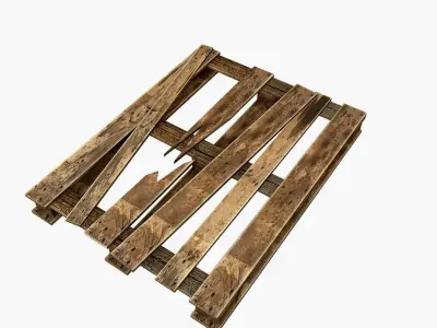 Box Collection wooden Low-poly 3D model