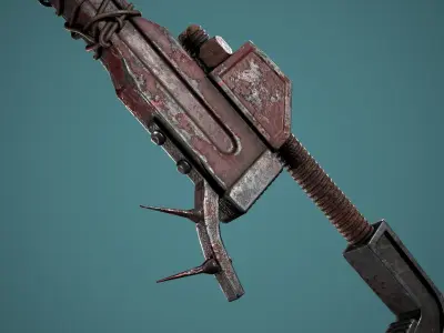 Post apocalyptic weapon Low-poly 3D model