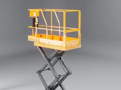 Warehouse Electric Scissor Platform Lift -Used Low-poly 3D model