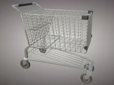 Shopping Cart Low-poly 3D model get