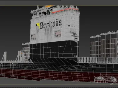 Heavy transport vessel grey 3D model
