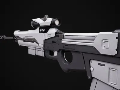 Sniper Sci-FI Free low-poly 3D model