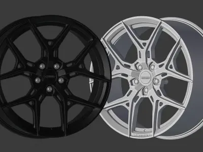 Vossen HF-5 Rims Low-poly 3D model