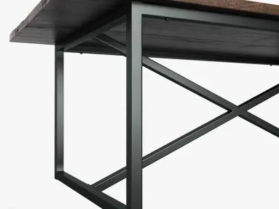 Salvaged Boatwood Rectangular Table by Restoration Hardware 3D model