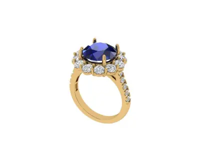 Solitaire Engagement Ring 3D print model 93