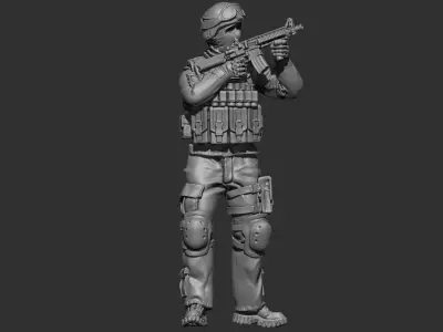 USA modern soldier 2 3D print model