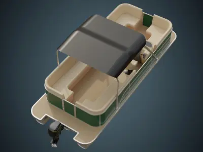 Pontoon Boat 1 Basic 3D model