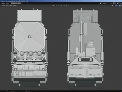 SAM Mobile Missile Radar 2 of 3 Low-poly 3D model