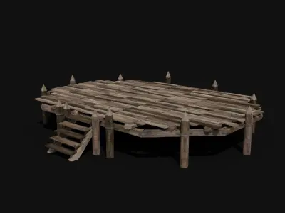 ARENA FIGHT BATTLE MEDIEVAL WAR FIGHTING TRAP BUILDER COLLECTION Low-poly 3D model