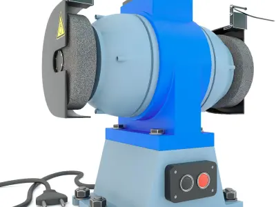 Industrial machine tool - Grinder machine blue 3D model