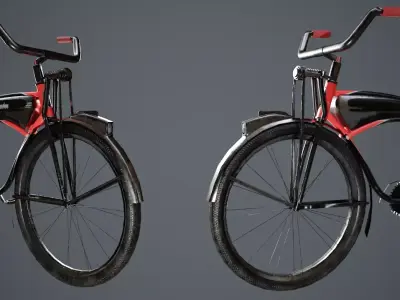 Vintage Bicycle Low-poly 3D model