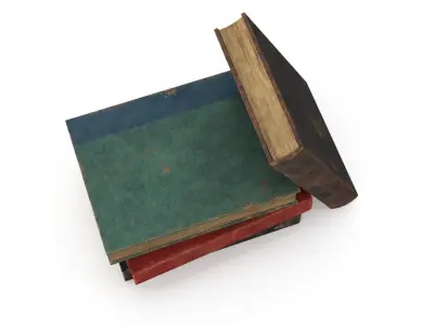 Old books Low-poly 3D model