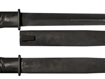 Bayonet for K 98 Karabiner Low-poly 3D model