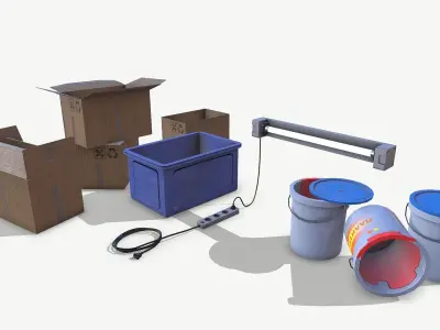 Set of tools 03 Low-poly 3D model