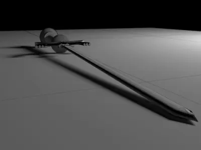 a sword with a stone 3D model