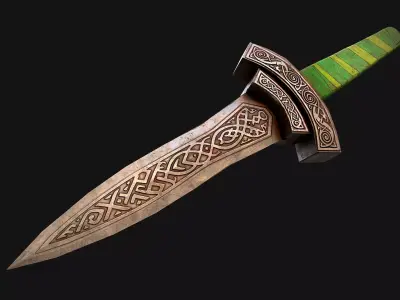 Medieval Dagger Sword Knife Knight Weapon  Low-poly 3D model