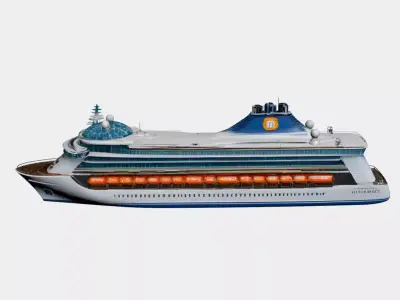 Modern Luxury Cruise Ship - Sleek 3D Ocean Liner Model 03 3D model