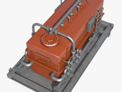 Red and Yellow Industrial Generators 3D model