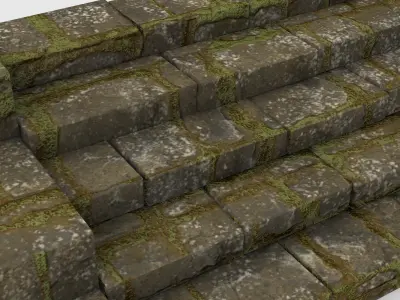 set architecture stairs small 01  3D model