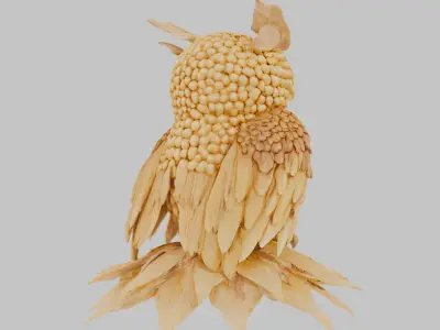Corn Owl 3D Model Low-poly 3D model