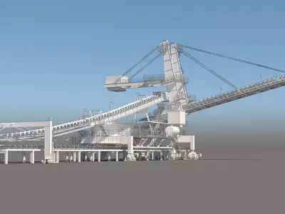 Excavator Conveyor Belt 1 3D model